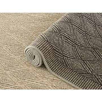 SAFAVIEH Palm Beach Collection Area Rug - 8' x 10', Sand, Sisal & Jute Design, Ideal for High Traffic Areas in Living Room, Bedroom (PAB351A)