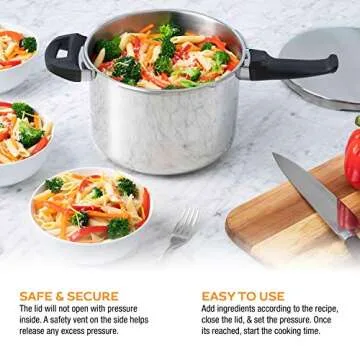 Zavor DUO 4.2 Quart Multi-Setting Pressure Cooker with Digital Cookbook and Steamer Basket - Polished Stainless Steel (ZCWDU01)