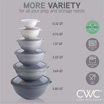 COOK WITH COLOR 12-Piece Nesting Bowls Set - Microwave Safe