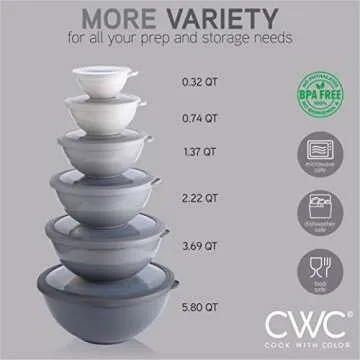 COOK WITH COLOR 12-Piece Nesting Bowls Set - Microwave Safe