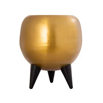 Tov Spike Modern Side Table, 19.5" Black/Gold Finish