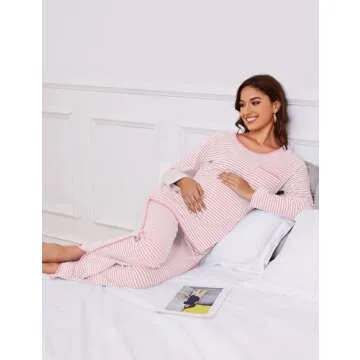 Namatime Women's Cotton Pajama Sets - Comfy Stripe Lounge Wear