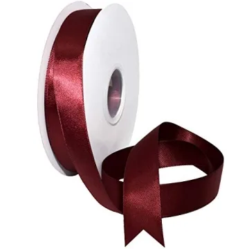 Morex 1.5" Double Face Satin Ribbon - Burgundy 50 Yards for Weddings, Gifts & Crafts