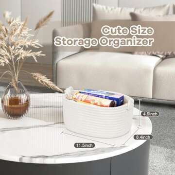 Small Rope Basket for Organizing, Gifting - Decorative Basket for Gifts Empty - Cute Woven Gift Bask...