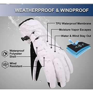 ANDORRA Women’s Waterproof Touchscreen Ski Gloves