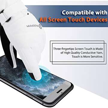 ANDORRA Women’s Waterproof Touchscreen Ski Gloves