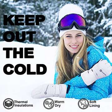 ANDORRA Women’s Waterproof Touchscreen Ski Gloves