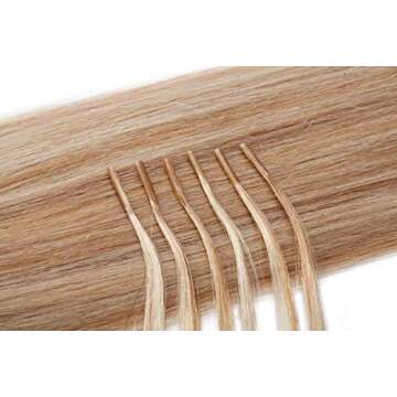 S-noilite Pre Bonded I Tip Human Hair Extensions 100 Strands 50g Keratin Cold Fusion Extensions 18inch Ash Blonde/Bleach Blonde #18/613