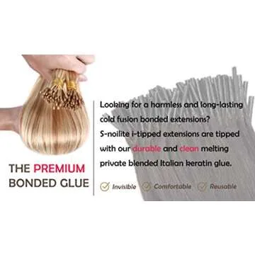 S-noilite Pre Bonded I Tip Human Hair Extensions 100 Strands 50g Keratin Cold Fusion Extensions 18inch Ash Blonde/Bleach Blonde #18/613