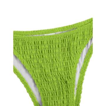 Stylish SweatyRocks 2 Piece Ribbed Green Bikini Swimsuit