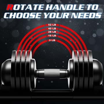 ALTLER 52LB Adjustable Dumbbell Set Home Fitness Strength Training