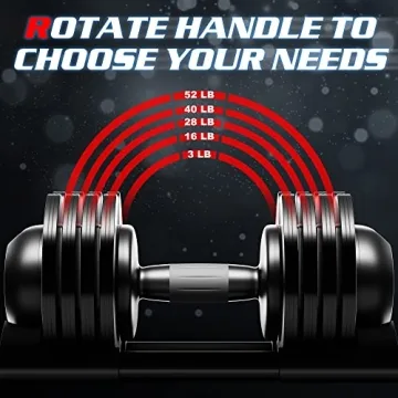 ALTLER 52LB Adjustable Dumbbell Set Home Fitness Strength Training