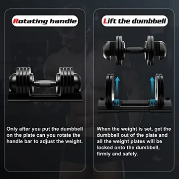 ALTLER 52LB Adjustable Dumbbell Set Home Fitness Strength Training