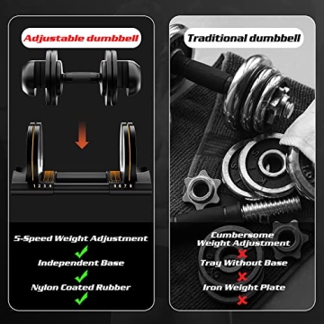 ALTLER 52LB Adjustable Dumbbell Set Home Fitness Strength Training
