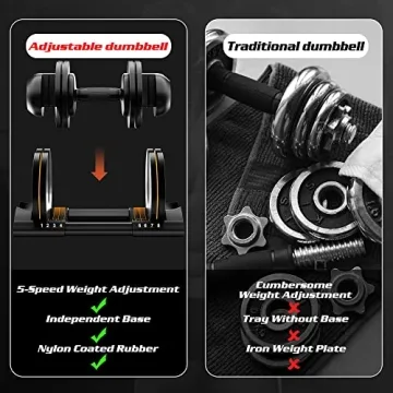 ALTLER 52LB Adjustable Dumbbell Set Home Fitness Strength Training