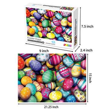 JOYIN 300 Large Piece Jigsaw Puzzle (21.25 x 15 inches) Eggcellent for Easter Party Favors Plush Easter Basket for Baby, Toddler & Kids of All Ages