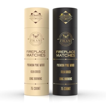 ZIKANI 10-Inch Stylish Fireplace Matches Set of 75 Long Matches