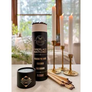 ZIKANI 10-Inch Stylish Fireplace Matches Set of 75 Long Matches