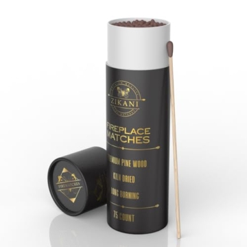 ZIKANI 10-Inch Stylish Fireplace Matches Set of 75 Long Matches