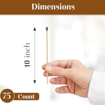 ZIKANI 10-Inch Stylish Fireplace Matches Set of 75 Long Matches