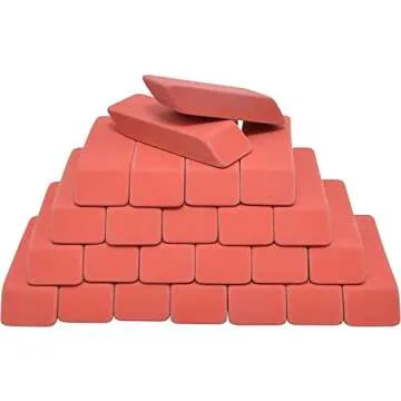 Westcott 55878 Pink Erasers Bulk Set - 24 Pack Easy Erasing