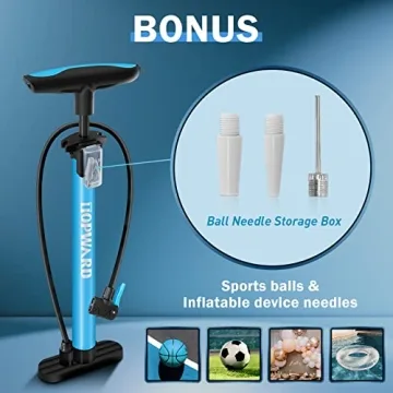 Topward Portable Bike Pump with Multi-Use Attachments