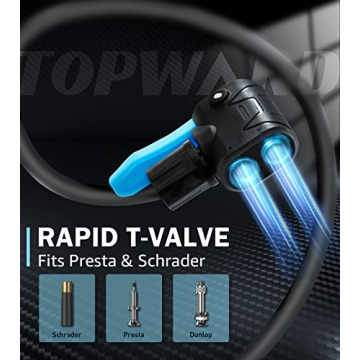 Topward Portable Bike Pump with Multi-Use Attachments