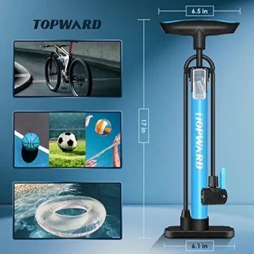 Topward Portable Bike Pump with Multi-Use Attachments