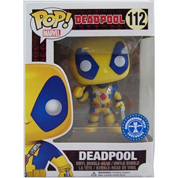 Funko POP Marvel: Deadpool Action Figure, Yellow/Blue