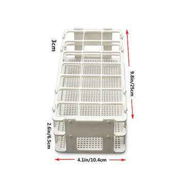 Pocomoco 3 Packs Plastic Test Tube Rack, 21 Holes Lab Test Tube Rack Holder for 30mm Test Tubes, Whi...