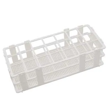 Pocomoco 3 Packs Plastic Test Tube Rack, 21 Holes Lab Test Tube Rack Holder for 30mm Test Tubes, White, Detachable (21 Holes)