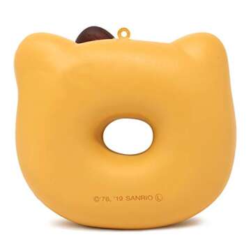 Sanrio Hello Kitty Ice Cream Donut Slow Rising Squishy Toy Keychain (Mint Chocolate) for Party Favors, Stress Balls, Birthday Gift Boxes, Kawaii Squishies for Kids, Girls, Boys, Adults