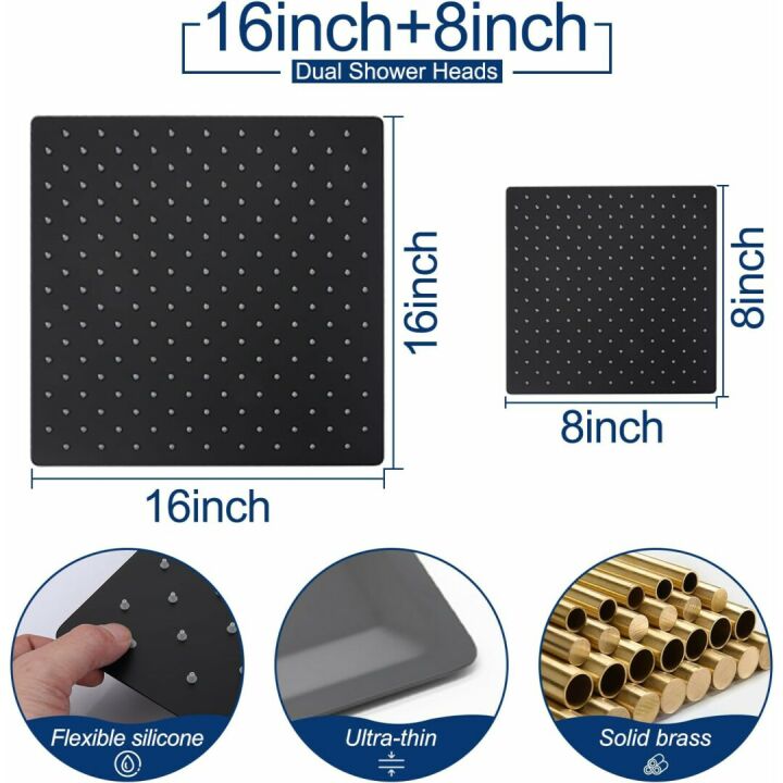 Luxury Thermostatic Dual Shower Heads System