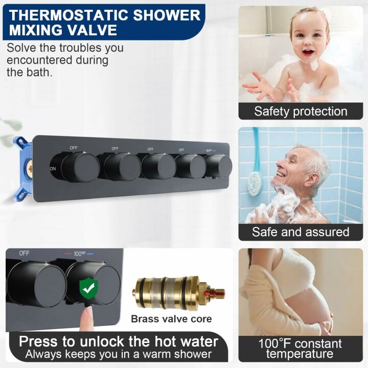Luxury Thermostatic Dual Shower Heads System