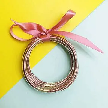 YBMYCM Glitter Jelly Bangles for Women - Colorful Bracelets Set