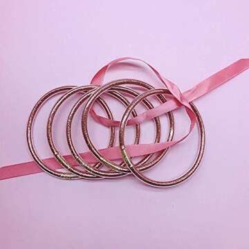 YBMYCM Glitter Jelly Bangles for Women - Colorful Bracelets Set