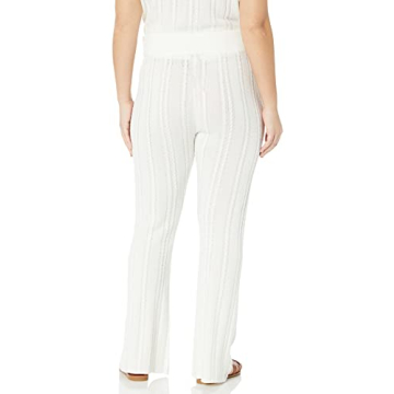 The Drop Women's Frankie Fitted Pull-on Cable Flare Pant, Ivory, S