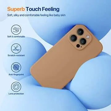 Miracase Designed for iPhone 14 Pro Max Phone Case with Screen Protector,[Upgraded Enhanced Camera Protection],Shockproof Liquid Silicone Case with Microfiber Lining,6.7 inch(Chocolate)