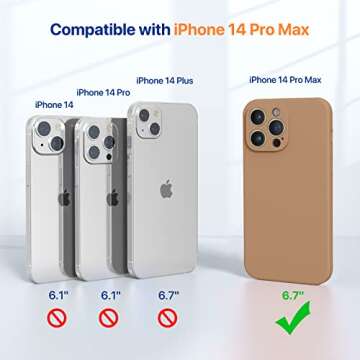 Miracase Designed for iPhone 14 Pro Max Phone Case with Screen Protector,[Upgraded Enhanced Camera Protection],Shockproof Liquid Silicone Case with Microfiber Lining,6.7 inch(Chocolate)