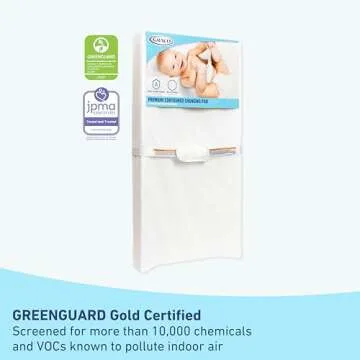 Graco Premium Contoured Changing Pad – GREENGUARD Gold Certified, Water-Resistant, Ultra-Soft Buckle Cover, Contoured Baby Changing Pad, Fits Most Standard-Size Changing Toppers, Non-Skid Bottom