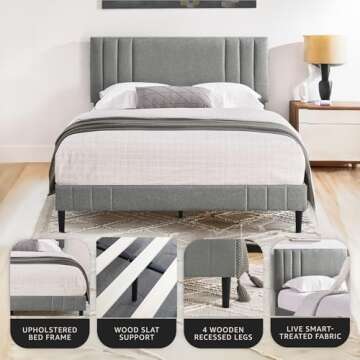 Stylish Decoro Chicago Modern King Bed Frame - Easy Assembly