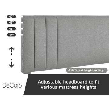 Stylish Decoro Chicago Modern King Bed Frame - Easy Assembly