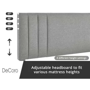 Stylish Decoro Chicago Modern King Bed Frame - Easy Assembly