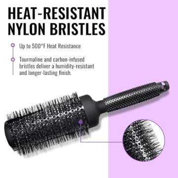 Ergo Ceramic Ionic Round Brush for Blow Out - Salon Quality Hair Brushes for Women - Roller Brush for Blow Drying, Wet and Dry Hair Styling, Volumizing Hair Care - ER53: 2"