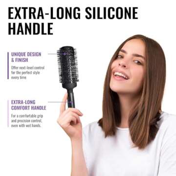 Ergo Ceramic Ionic Round Brush for Blow Out - Salon Quality Hair Brushes for Women - Roller Brush for Blow Drying, Wet and Dry Hair Styling, Volumizing Hair Care - ER53: 2"