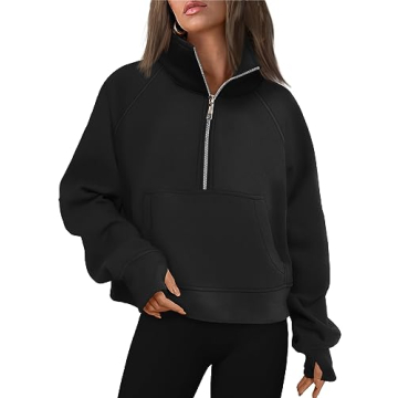 AUTOMET Women's Half Zip Cropped Pullover Fleece Hoodies - Stylish Comfort for Fall