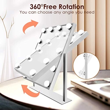 WEILY Hollywood Vanity Makeup Mirror with 3 Color Light