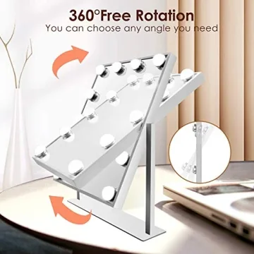 WEILY Hollywood Vanity Makeup Mirror with 3 Color Light