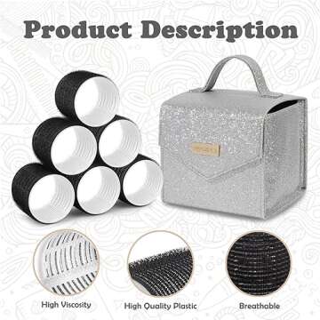 Sungenol 3 Sizes Hair Roller Set with 18 Pieces - Heatless Self-Grip Rollers, Hair Clips, Comb for D...