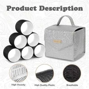 Sungenol 3 Sizes Hair Roller Set with 18 Pieces - Heatless Self-Grip Rollers, Hair Clips, Comb for D...